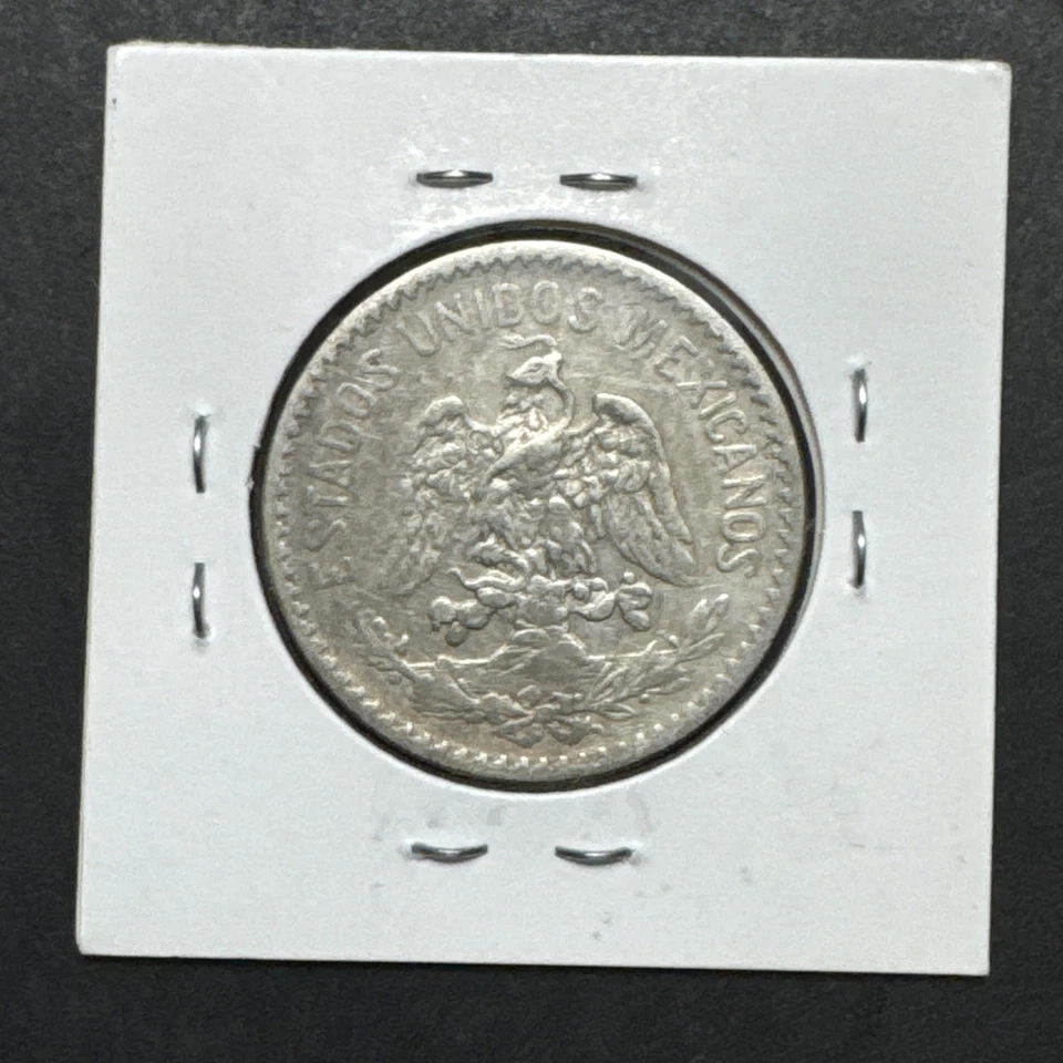 1907 Mexico 50 Centavos Cap & Rays Collectible Old Silver Coin - Image 2 of 2