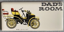 Vintage Ceramic Door Sign Dad’s Room Wolseley Car H & R Johnson England Kitch