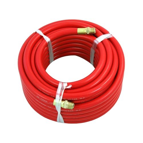Neilsen CT003-3/8in x 50ft Rubber Air Hose | 300 PSI Working Pressure | Brass 