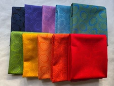 10 Fat Quarters - Aboriginal Dots, KFC - FQ 18 x 22 100% Cotton Quilting Fabric