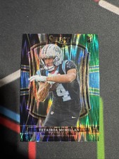 2025 Select Football Tetairoa McMillan Black & Green Prizm RC #144 Premier Level