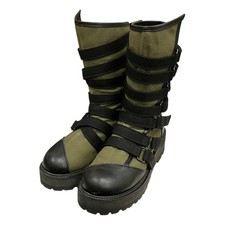 Used Limi Feu Canvas Chrome Spiral Neck Boots Boots Ll E01 880 1 Black Kha KrG20