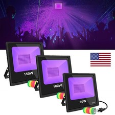LED UV Black Light 80W 100W 150W Outdoor Party Stage DJ Club Floodlight IP66 USA
