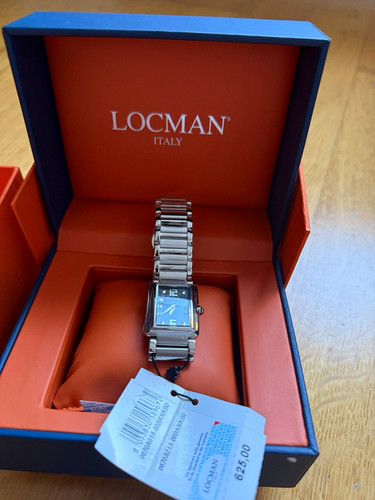 Locman 670 Women’s Rectangular Swiss Made Quartz Watch Black Dial, Box