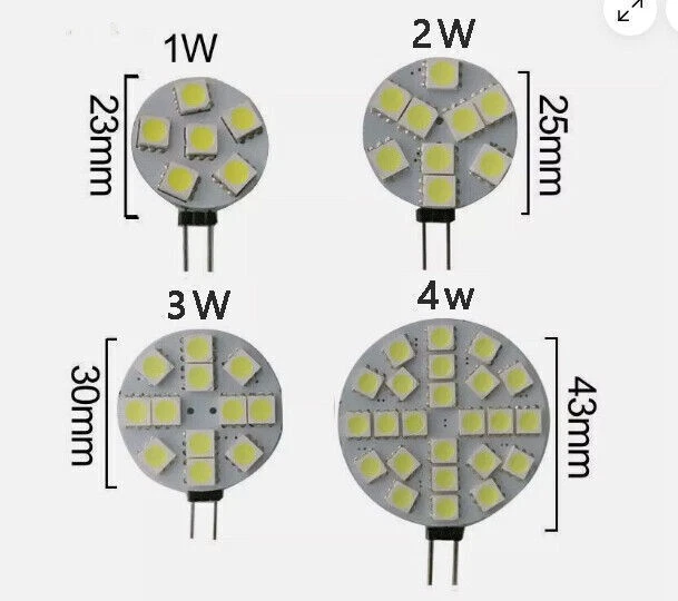 10/6PCS G4 LED DC 12V 1W 2W 3W SMD Leuchtmittel Lampen Dimmbar Kaltweiß Warmweiß - Bild 4 von 4