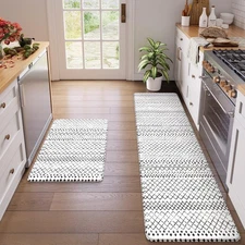 Kitchen Mats for Floor Cushioned Anti Fatigue, Boho Kitchen Rugs Sets of 2, N...