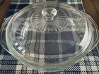 Vintage Pyrex Clear Glass Ribbed 2 Quart Casserole Dish with Lid #J-5 - 2L