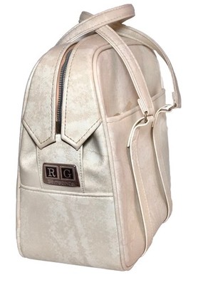 VTG MCM Samsonite Silhouette Marbled Ivory Carry-On Shoulder Tote Bag Lock & Key