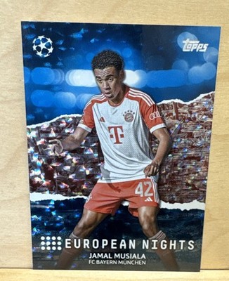 2023-24 Topps UEFA European Nights Jamal Musiala Blue Icy Foilboard /99 #EN-11