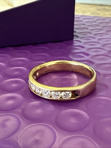 💎 14 Karat Solid Yellow Gold .80 Ctw Natural Diamond Wedding Ring Sz 9 1/2 - Picture 4 of 9