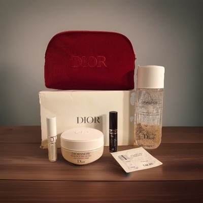 DIOR Lot Of 6. DiorSnow Essence Of Light. Cream, Serum, Eyelashes Care, Dior Bag