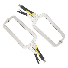 2 Pack 18 Inch C Clamp Locking Pliers with Swivel Pads, 18 Inch Heavy Duty C ...