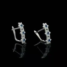 2.00Ct Round Cut Lab-Created Blue Sapphire Stud Earring 14K Yellow Gold Plated