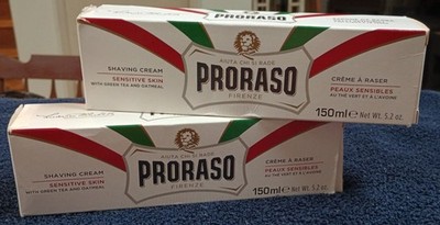 Proraso Sensitive Shaving Cream 5.3 oz Lot of 2 In Box White Tube