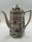 Antique Hand-painted Japanese porcelain octagonal chocolate pot with lid. — photo 3