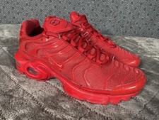 Nike Air Max Plus TN Triple Red Sneakers Shoes Big Kids Size 5.5Y (CQ9748-600)
