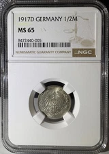 1917-D Germany 1/2 Mark NGC MS65 (005)
