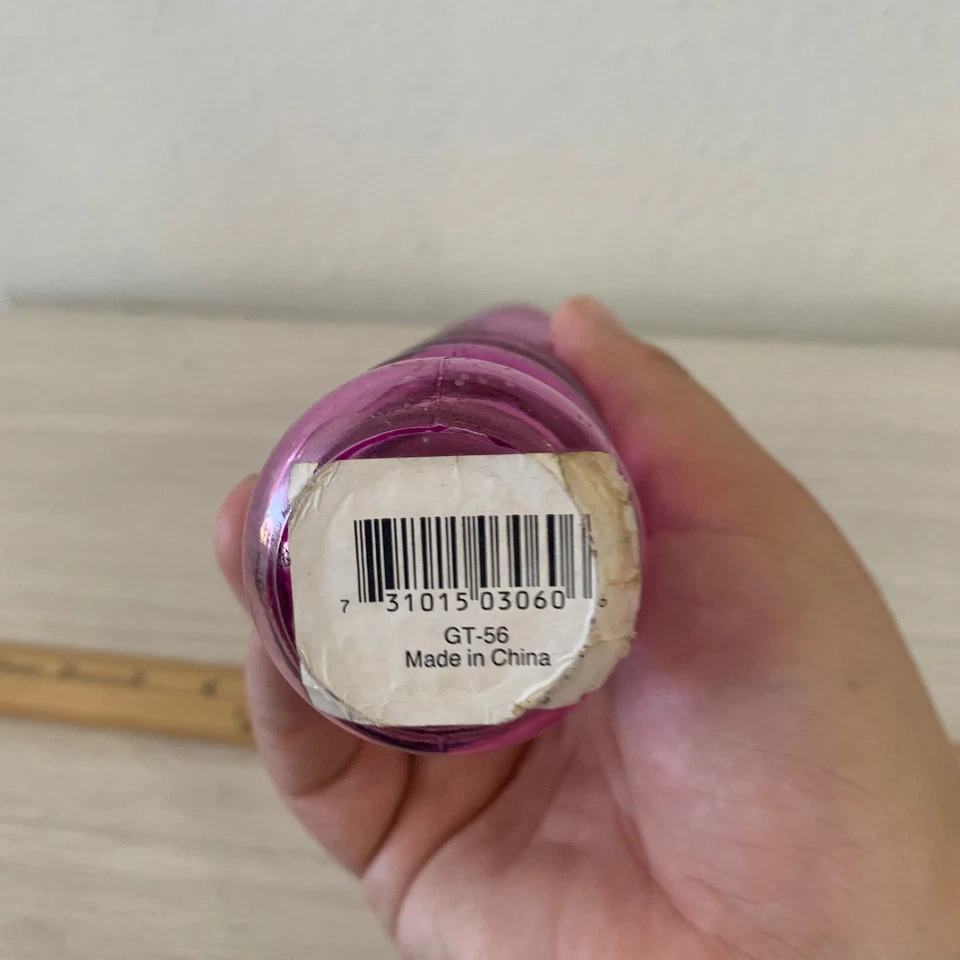 Botella de burbujas alta de vidrio púrpura con acento de corcho decoración artística única femenina Foto 4 de 4