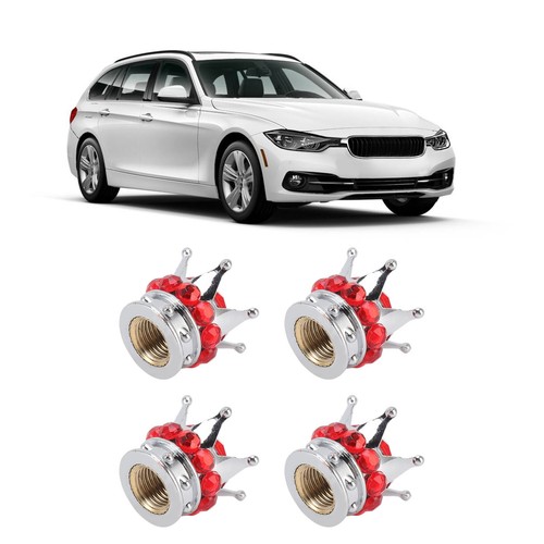 New 4 Pieces Tire Wheel Stem Valve Cover Caps Crown Style For Cars - Picture 3 of 23