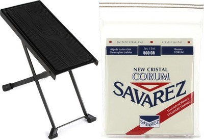 Hercules Stands FS100B Footrest + Savarez S.A. 98-040-1230 Value Bundle