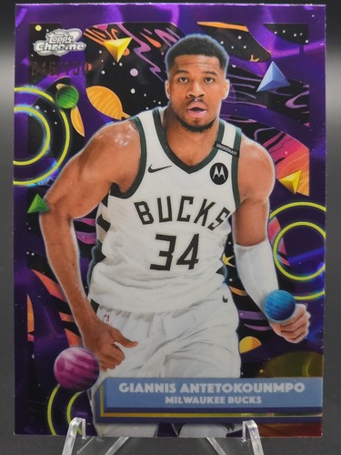 2025 Topps Chrome Cosmic Purple Nebula Refractor 046/150 Giannis Antetokounmpo