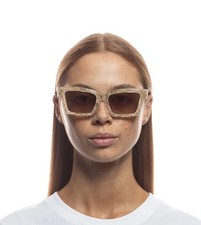 LE SPECS HERO ALT FIT  GOLD SEASHELL SUNGLASSES NEW WITHOUT CASE