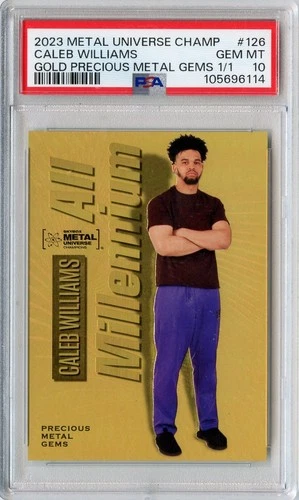 2023 Metal Universe Caleb Williams Gold PRECIOUS METAL GEMS Rookie RC 1/1 PSA 10