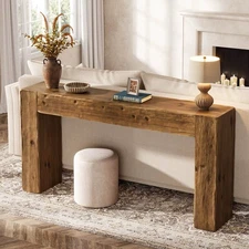 63” Solid Wood Console Table | Rustic Farmhouse Entryway Sofa Table
