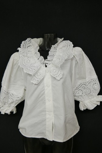 Size 42 costume blouse white blouse for dirndl Wallmann cotton lace tb10003