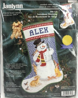 Janlynn Snowman Stocking Counted Cross Stitch Kit 08-123