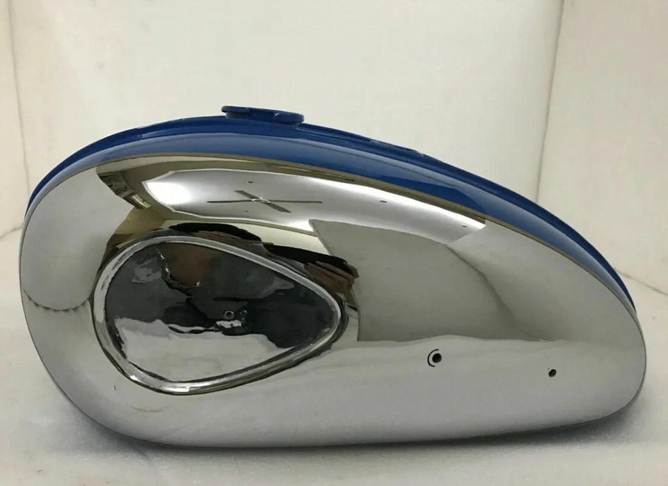 BSA C15 CROMADO Y PINTADO AZUL TANQUE DE GASOLINA/APTO PARA Foto 2 de 4