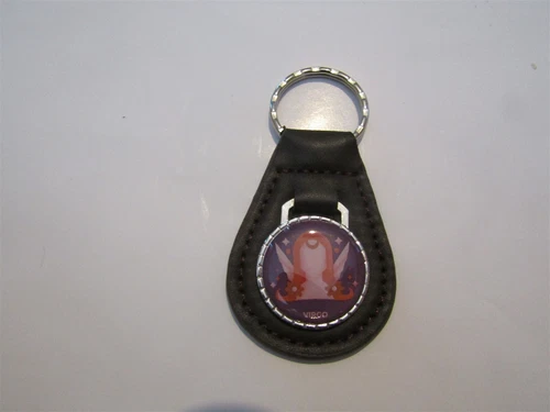 VIRGO ASTROLOGY ASTROLOGICAL SIGN LEATHER KEYCHAIN MOCHA