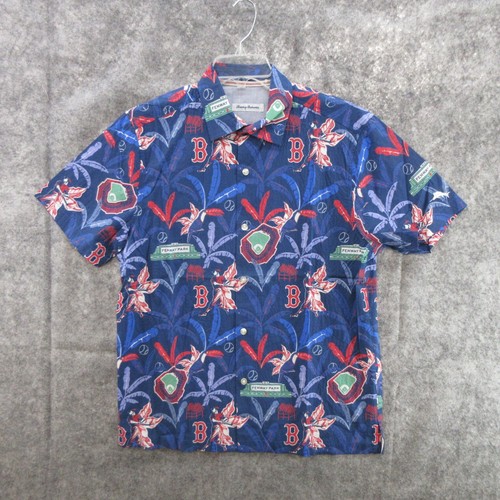Tommy Bahama Mens Shirt Medium T321315MB MLB Playing Field Boston Red Sox