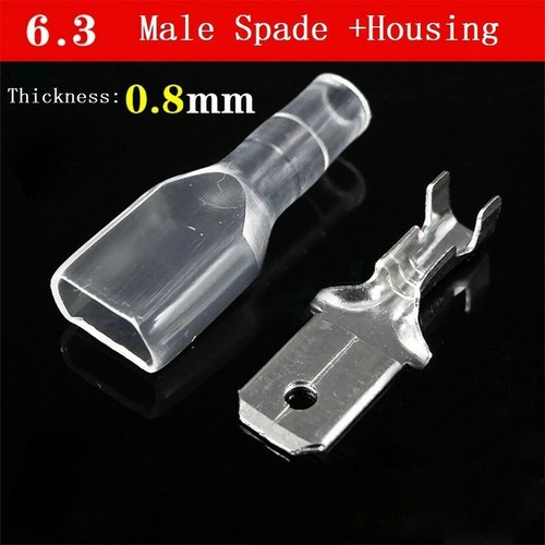 100 Set 2.8mm/4.8mm/6.3mm Male Spade Terminals+Shell Plug Connectors - Picture 2 of 4