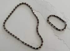 Shaquille O'Neal Zales 2 Toned Chain Necklace And Bracelet Set