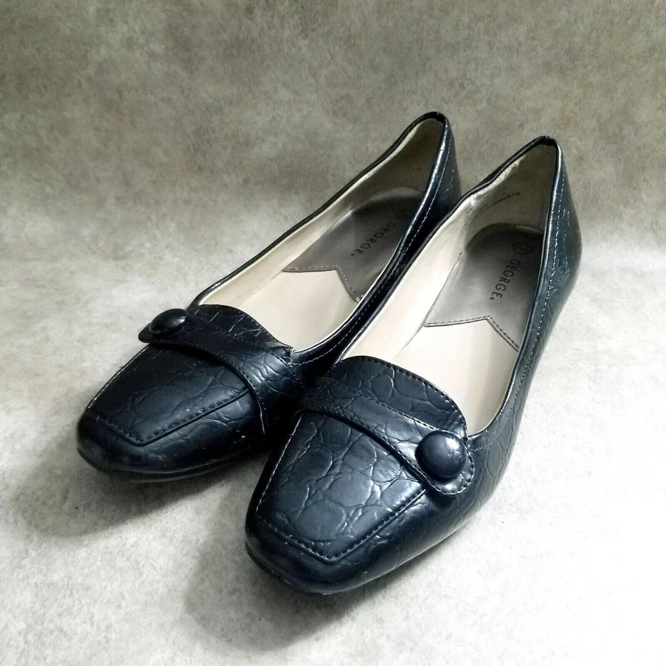 Zapatos de tacón George para mujer talla 7 negros sin cordones de 2" Foto 3 de 4