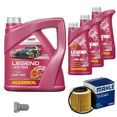 MAHLE Ölfilter 7 L MANNOL Legend+Ester 0W-40 für VW Polo 1.2 12V Fox Skoda