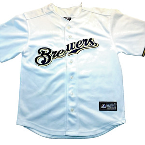 MLB Jersey Corey Hart Youth Size 10-12 #1 Milwaukee Brewers Majestic Very Good