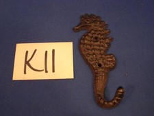 K11 CAST IRON SEAHORSE WALL/DOOR BATH TOWEL HOOK