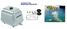 Pondmaster AP-60 90 lpm Air Pump Aerates Ponds 7,000 Gal +Free Diaphragm KIT