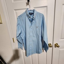 RALPH LAUREN CLASSIC FIT LONG SLEEVE BUTTON UP BLUE SHIRT 16 1/2