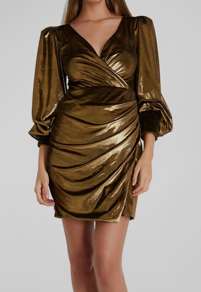 patbo gold dress Aurea Crochet Mini Dress 2 / Gold