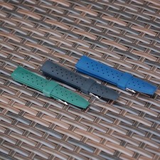 1x Blue Diver Tropical Style FKM Quick Release Watch Strap Band 20mm Seiko