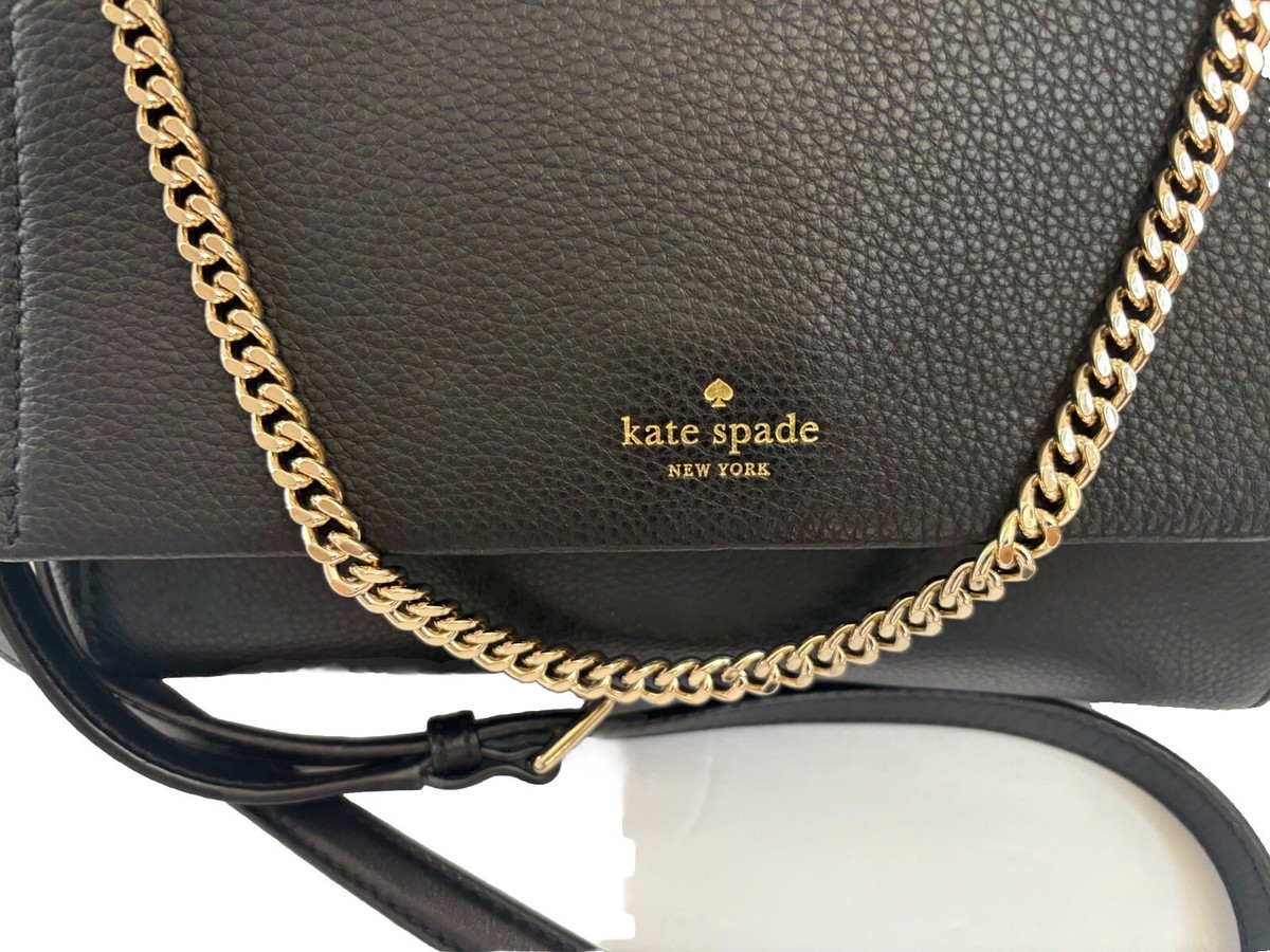 未使用級極美品 kate spade 黒 クラッチバッグ ゴールドチェーン Kate Spade Crossbody Handbag Leather Black ShoulderBag Purse