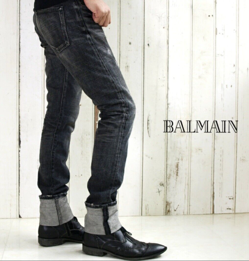 BALMAIN T575 Skinny Japanese Selvedge Denim Jeans Mens 28 in BALMAIN T575 Skinny Japanese Selvedge Denim Jeans Mens 28 in
