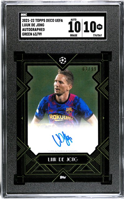 LUUK DE JONG  AUTO /99 Topps DECO UEFA Champions League card BARCELONA SIGNATURE