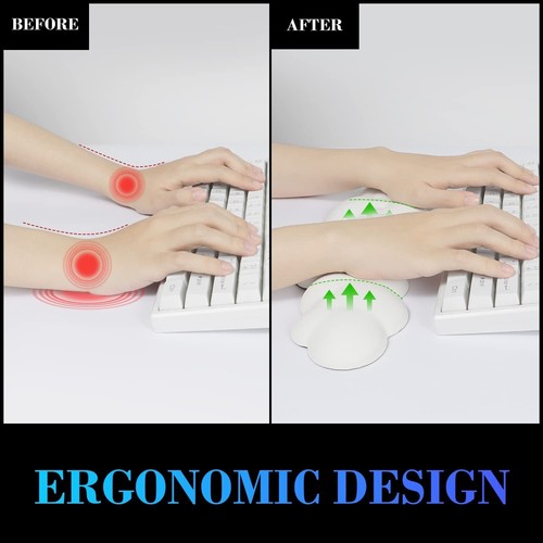 Almohadilla de reposamuñecas para teclado para juegos ATTACK SHARK, espuma viscoelástica reposamanos ergonómica Mac - Imagen 19 de 33
