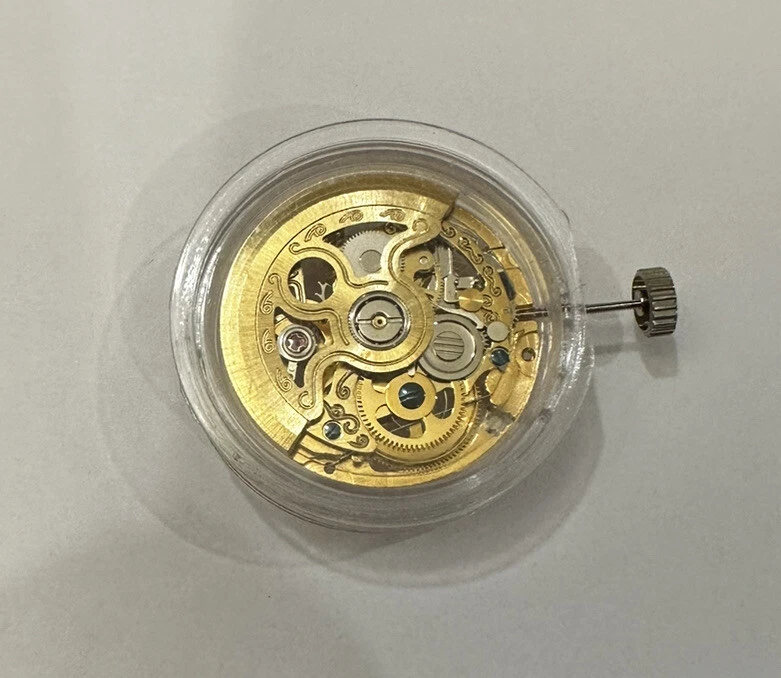 Nuevo Movimiento Reloj Esqueleto Gaviota Automático Chino Color Oro Amarillo CH2189G Foto 2 de 4