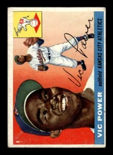 1955 Topps Baseball #30 Vic Power TAPE Very Good Kansas City Athletics