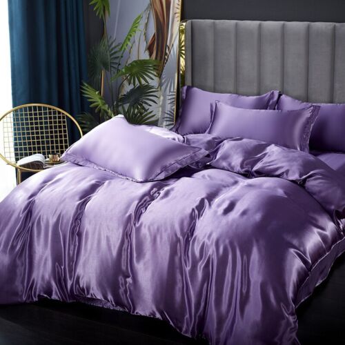 Mulberry Silk Bedding Set Duvet Cover Bed Sheet Pillowcase King Queen Full Twin - Picture 40 of 41